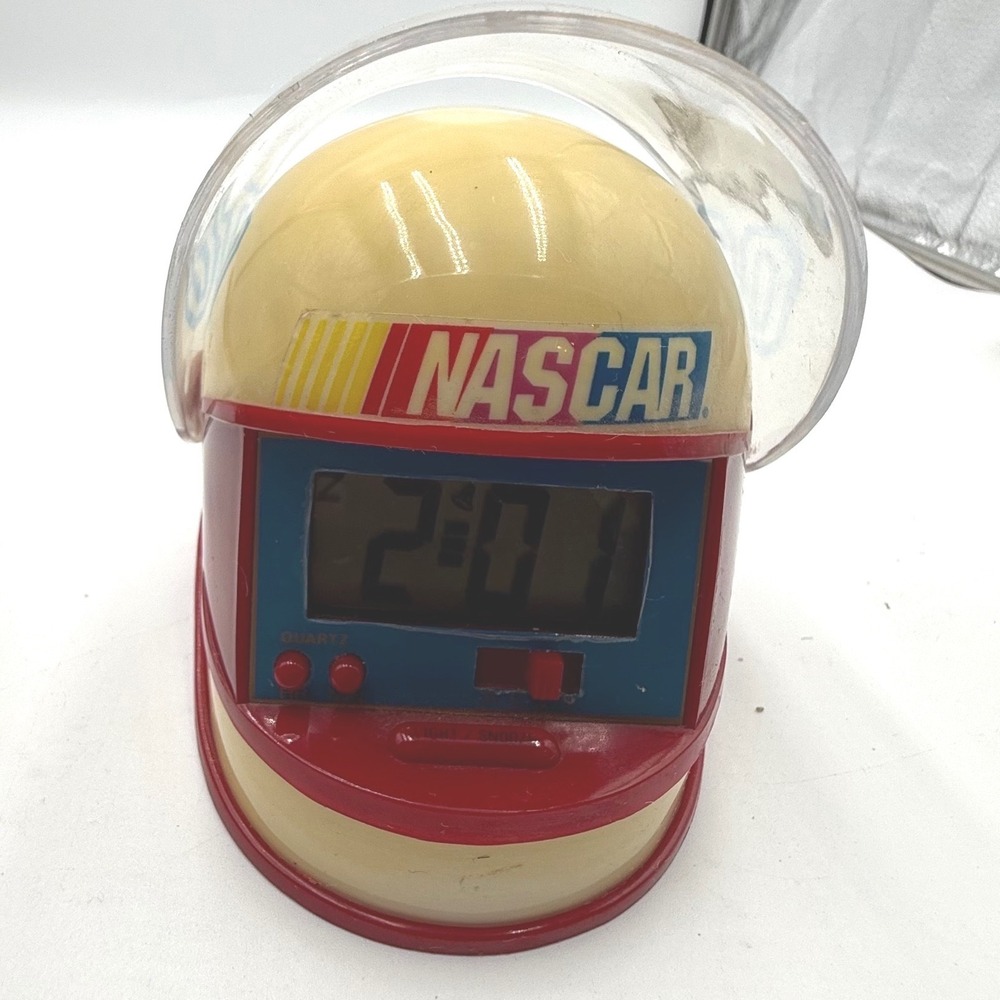 NASCAR Vintage Digital Helmet Alarm Clock Flip Visor Quartz Works Valdawn